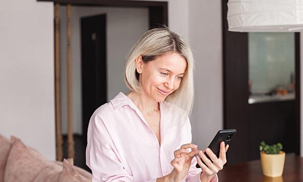 woman using mobile